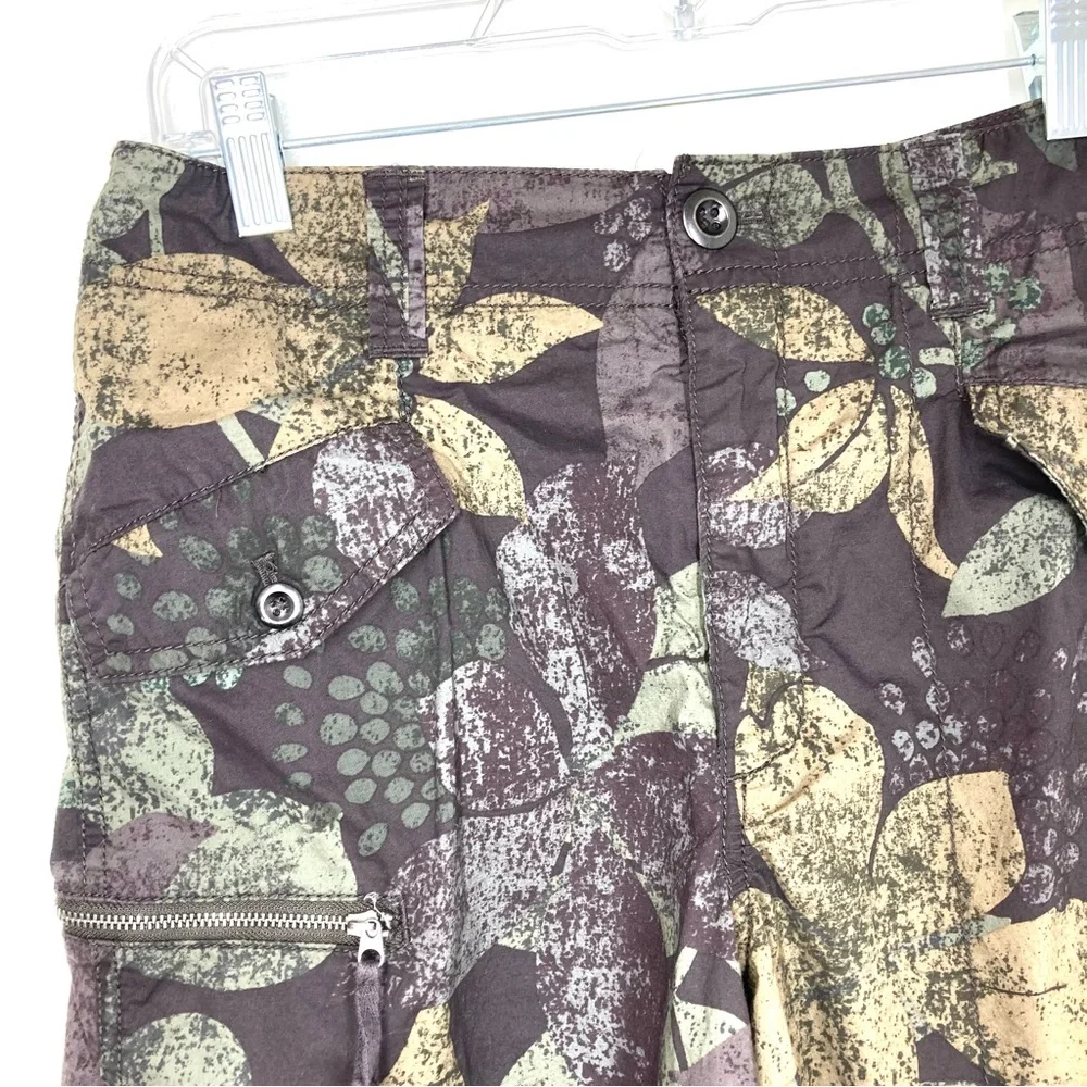 Anthropologie Floral Cargo Shorts Ripley Moss Cut Off  27 Cotton - Picture 7 of 13